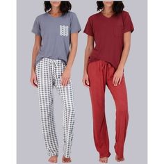 Stay cozy this winter or fall season in this soft and comfy pajama set for women from Real Essentials available in plus size. Made from high quality fabric blend that prevents skin chafing and won't restrict your movements. The long sleeve top is loose to keep the air flowing and keep you dry and fresh. The pajama pants feature an elastic waistband and a drawstring closure for comfortable wear. These Pjs set for women have various colors and sizes to choose Set 1 Includes: Blue and Pink Set 2 In Comfy Pajama, Summer Pajama Set, Pjs Set, Summer Pajamas, Pink Set, Soft Pajamas, Womens Pyjama Sets, Sleepwear Sets, Pajama Set Women