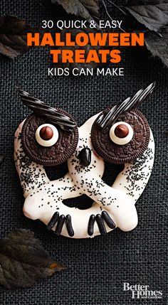 Make sure your Halloween bash is a hit with these creative Halloween treats Owl Pretzels, Owl Snacks, Décoration Table Halloween, Budget Vegan, Creepy Halloween Food, Recipes Halloween, Kid Foods