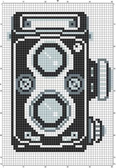 a cross stitch pattern for a camera