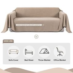 an image of a couch that is in the middle of a web page with information about how to use it