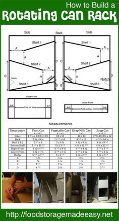 how to build a rotating can rack with instructions for the installation and assembly process in this manual