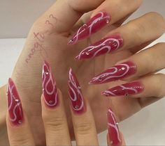 Bandana Nails, Unghie Nail Art, Witchy Nails, Maroon Nails, Airbrush Nails, Diy Acrylic Nails, Claw Nails