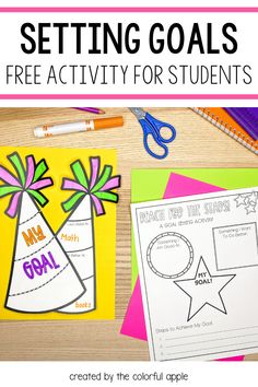 an activity for students to practice their writing skills with the text setting goals free activity for students