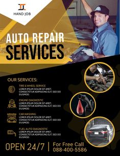 an advertisement for auto repair services