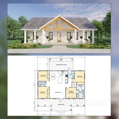 two story house plan with open floor plans