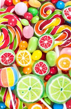 colorful candies and lollipops are on display