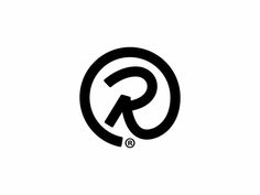 the letter r in a circle with an arrow