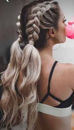 Beauty Secrets On How To Grow Hair Fast Unveiled Dutch Pigtail Braids, Dutch Braid Hairstyles, Sport Hair, Game Day Hair, Fast Hairstyles, Sports Hairstyles, Athletic Hairstyles, Hoco Hair Ideas, Sporty Hairstyles