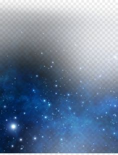 blue and white space with stars on the bottom, transparent background for wallpaper or backdrop