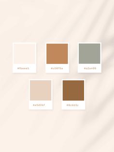 four different shades of beige and brown on a white background with the same color scheme