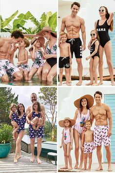 Family Matching Swimwear Matching Family Swimwear, Swim Photoshoot, Awkward Family Photos, Baby Swimsuit, Cute Ideas, Go To The Beach, Family Family