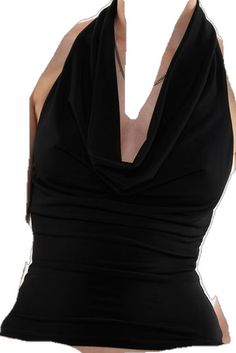 Party V-neck Halter Top With Built-in Bra, V-neck Halter Top With Built-in Bra For Party, Chic Stretch Tank Top With Ruched Back, Chic High Neck Tank Top For Night Out, Fitted Sleeveless Crop Top For Evening, Chic Summer Tank Top With Cowl Back, Elegant Stretch Backless Tank Top, Backless Fitted Top For Night Out, Stretch Halter Neck Top For Night Out