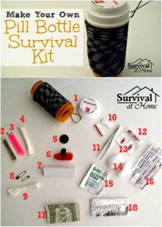 Pill Bottle, Survival Supplies, Bug Out Bag, Emergency Prepping