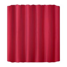 a red curtain hanging on the side of a wall