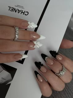 😮 White Nail Ideas, Bow Nail Designs, Bow Nails, Bow Nail, Colourful Nails, Girly Acrylic, The Audacity, Cute Simple Nails, Nail Art Jewelry