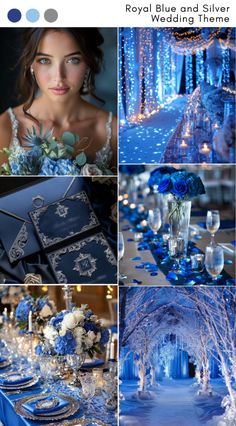 Pin this for your wedding ideas! A royal blue and silver theme idea evokes elegance and enchantment, creating unforgettable nuptials. This stunning color scheme offers endless color inspiration, from dramatic invitations and breathtaking decor to glamorous attire and thoughtful personalized touches. Let this exquisite color palette help set a sophisticated and memorable scene for your special day! Wedding Theme Ideas Color Schemes, Wedding Theme Ideas Color, Blue And Silver Wedding Theme, Royal Blue And Silver Wedding, Blue And Silver Wedding, Royal Wedding Themes, Cinderella Quinceanera Themes, Royal Blue Wedding Theme, Cinderella Quinceanera