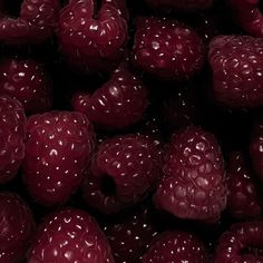 raspberries are shown in close up view