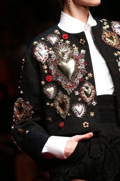 color-junkie:  “Dolce Gabbana 2015  ” Dolce E Gabbana, Looks Chic, Fashion Details, Black Jacket, Couture Fashion, Red Flowers, A Black, Runway Fashion, High Fashion