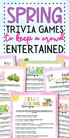 spring trivia games for kids to keep a game entertained by their parents and grandparents