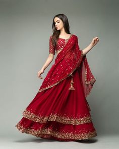 10 Red Bridal Lehengas At Every Price Point Red Lehenga Choli, Indian Outfits Lehenga, Vogue Editorial, Pani Puri, Wedding Lehenga Designs, Lehnga Dress, Traditional Indian Dress, Red Lehenga, Indian Bridal Dress