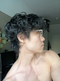 asian man perm Haircuts For Permed Hair Men, Men Permed Hair, Asian Men Wolfcut Perm, Perm Haircuts Men, Permed Middle Part Men, Asian Men Wavy Perm, Asian Men Wavy Hair, Curly Haired Asian Boy, Asian Men Haircut Styles