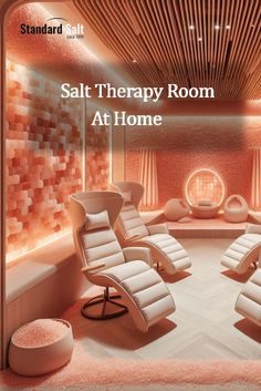 the salt therapy room at home is clean and ready for guests to relax in it