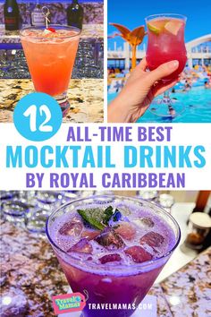 12 All-Time Best Mocktail Drinks by Royal Caribbean 40th Birthday Cruise, Summer Mocktail Recipes, Watermelon Mint Lemonade, Cruise Drinks, Summer Mocktail, Best Mocktails, Best Non Alcoholic Drinks, Caribbean Drinks, Royal Cruise