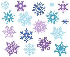 a collection of snowflakes on a white background