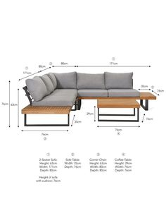 the sectional sofa with coffee table is shown