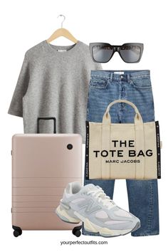 Spring airport outfits, travel look, spring outfits, casual spring look, spring capsule wardrobe