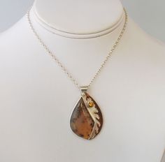 Amber Agate Pendant Jewelry, Amber Sterling Silver Round Pendant Jewelry, Amber Sterling Silver Pendant Jewelry, Nickel-free Amber Sterling Silver Necklace, Silver Baltic Amber Pendant Necklace