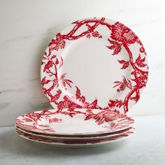 Arcadia Crimson Rimmed Dinner Plate - Caskata How To Use Dishwasher, Dinnerware Sets Rustic, Coastal Dinnerware, Rustic Dinnerware, China Dinnerware Sets, Red Plates, Bone China Dinnerware, Stoneware Dinnerware Sets, The Little Black Dress