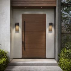 modern front door with two lights on the side