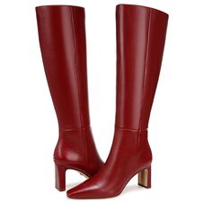 PRICES MAY VARY. Sam Edelman Sylvia Level up your closet with a tall boot. Sylvia is a knockout silhouette complete with a sleek pointed toe and slim heel. Just add a swishy skirt and a cropped sweater for an instantly polished look. Heel Height: 2.75 inches Closure: Zipper Red Tall Boots Outfit, Red High Boots, Burgundy Boots Outfit, Tall Boots Outfit, Burgundy Boots, Tall Boot, Red Boots, Red High, Wide Calf