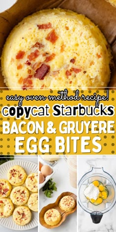 Starbucks Egg Bites Bacon Gruyere, Egg Bites Muffin Tins Starbucks, Starbucks Egg Muffins, Scrambled Egg Cups, Starbucks Bites, Starbucks Eggs Sous Vide Bacon Gruyere, Oven Baked Starbucks Egg Bites, Starbucks Bacon Gruyere Egg Bites Recipe, Starbucks Gruyere And Bacon Egg Bites