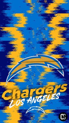 the los angeles chargers logo on a blue and yellow background