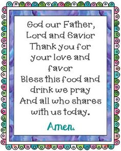 a card with the words god our father, lord and savor thank you for your love