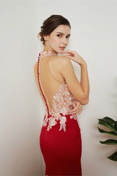 Cheongsam series | The Gown Warehouse Modern Cheongsam Wedding, Red Chinese Wedding Dress, Cheongsam Wedding Dress, Fashion Show Design, Chinese Gown, Embroidered Peacock, Wedding Cheongsam, Wedding Gown Inspiration