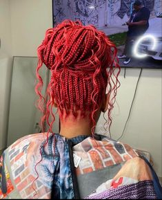 Red Box Braids Black Women, Knotted Box Braids, Plaits Box Braids, Box Braids Black Women, Red Box Braids, Quick Natural Hair Styles