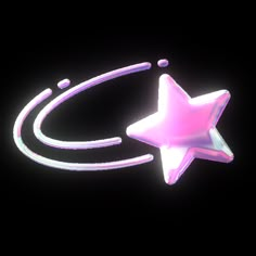 a pink star is in the middle of a black background