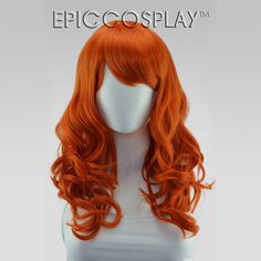 The Hestia line is a shoulder length wig with beautiful style. This Curly Autumn Orange Wig goes great as everyday wear or as your favorite character! Our Hestia line is the perfect choice for a medium length wavy wig! Orange Curly Wig, Orange Wig, Reddish Brown Hair, Hair Extensions For Short Hair, Brown Hair Dye, Autumn Orange, Fairy Hair, Epic Cosplay, Side Swept