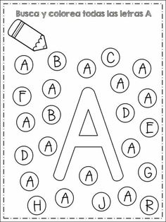 an alphabet worksheet with the letter a in it's middle and lowercase letters