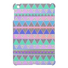 an ipad case with colorful triangles on it