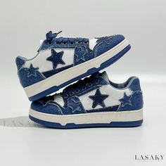 Lasaky - Sleek Casual Platform Sneakers with Artistic Star Patchwork for a Fashionable and Comfortable Look Studded Sneakers, Pattern Shoes, Retro Punk, Aesthetic Shoes, Canvas Shoes Women, Girls Sneakers, Casual Lace, Platform Sneakers, Star Designs