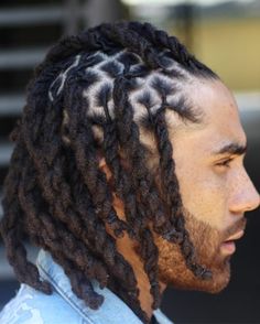 Braided Dreadlocks for men Braids Man, Man Braid, Dreads Short Hair, Mens Dreadlock Styles, Mens Twists Hairstyles, Braids For Men, Cornrow Designs, Dread Hairstyles For Men, Braided Dreadlocks