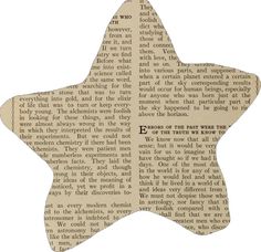 a star shaped ornament with words on it