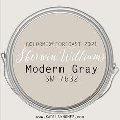 the modern gray color is featured in this round sticker that says,'modern gray '