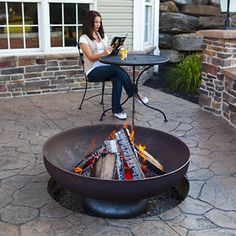 The Patriot Wood Burning Fire Bowl - Flat Edge | Ohio Flame | WoodlandDirect.com Fire Pit Wall, Outside Fire Pits, Fire Pit Ring, Metal Fire Pit, Fire Pit Furniture, Portable Fire Pits, Stone Fire Pit, Steel Fire Pit, Fire Pit Bowl