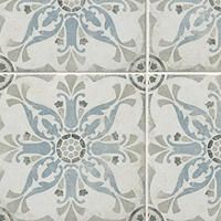 an artistic tile design in grey and white