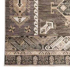 an area rug with various designs on it